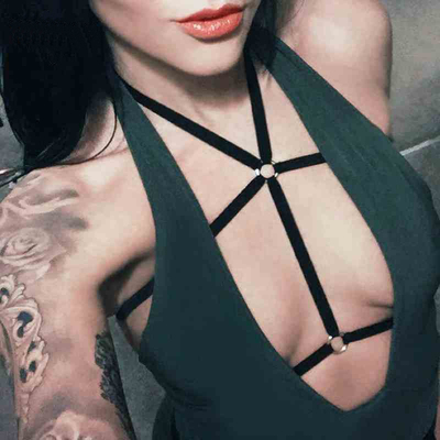 艾菲儿新款欧美性感镂空交叉吊带挂脖露背打底吊带小背心女-淘宝网