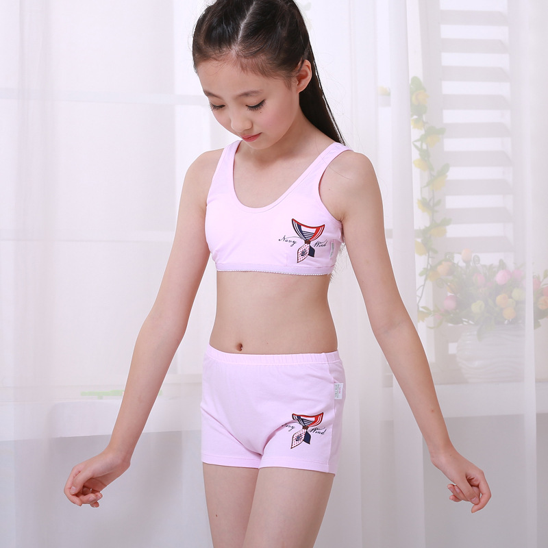 Girls 9-10 students 12-13-14 years old girls developmental small underwear  vest underwear vest underwear set cotton middle and big children -   - Buy China shop at Wholesale Price By Online English Taobao  Agent