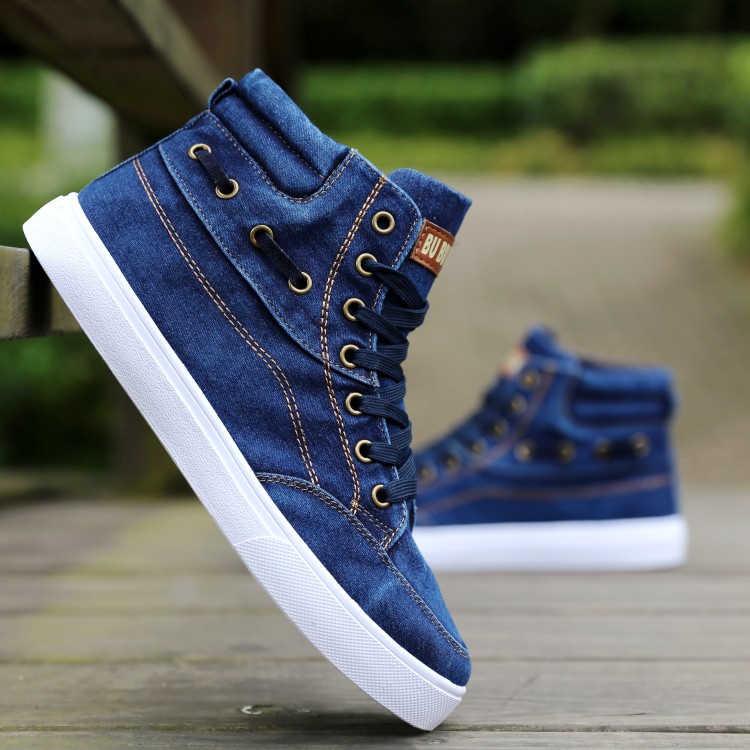 l'été hommes de haut-dessus chaussures de toile version coréenne de la marée chaussures respirant étudiant masculin occasionnels chaussures denim chaussures hommes état haut de chaussures de l'été hommes de haut-dessus chaussures de toile version coréenne de la marée chaussures respirant étudiant masculin occasionnels chaussures denim chaussures hommes état haut de chaussures de