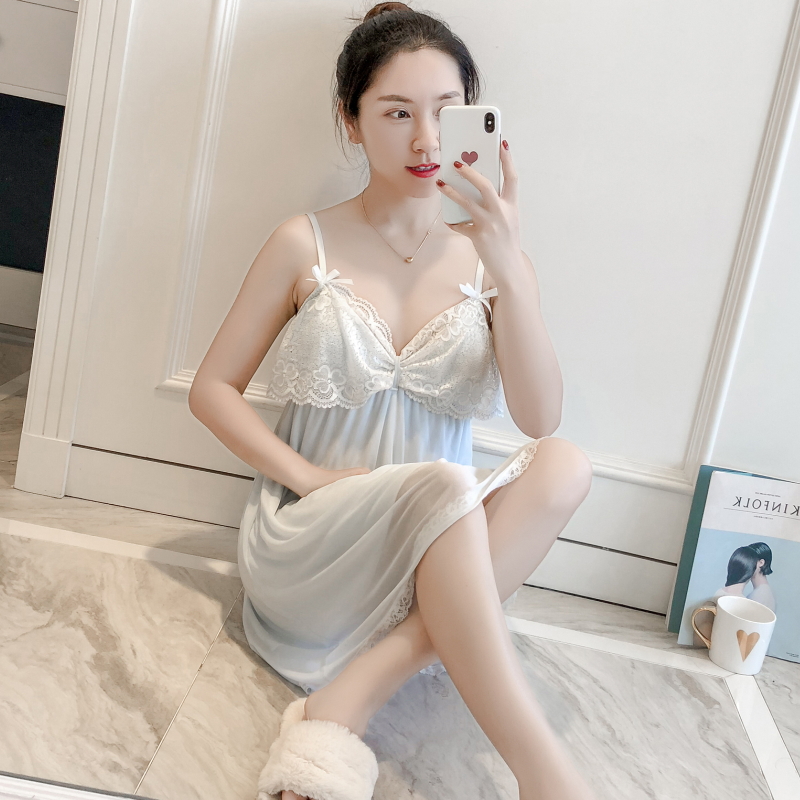 2019 d'été de dames sexy vêtements de nuit en maille fil modal de la sangle de vêtement de nuit en dentelle à la maison des vêtements jupes roses 2019 d'été de dames sexy vêtements de nuit en maille fil modal de la sangle de vêtement de nuit en dentelle à la maison des vêtements jupes roses