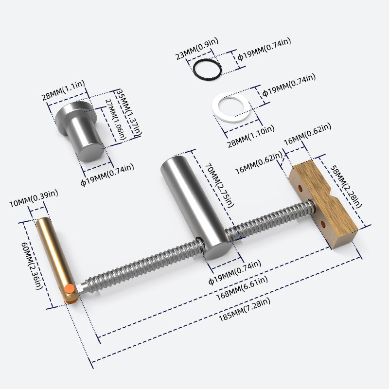 Newly Upgraded Adjustable Woodworking Desktop Locating Clip Precision Table Card Diameter Woodworking Tenon Stainless Steel