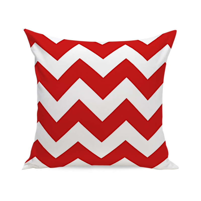 INS Red Nordic Geometric Pillow Cushion Double-Sided Velvet Sofa Pillow Bedside Backrest Simple Bay Window