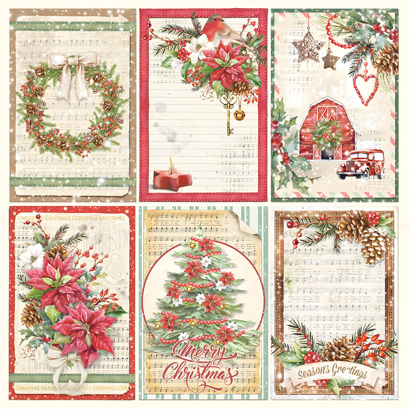 Junkjournal Retro Journal Stickers Decoration Hand Ledger Sticker Christmas Atmosphere