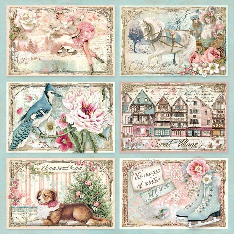 Junkjournal Vintage Journal Stickers Decoration Hand Ledger Sticker Sweet Winter