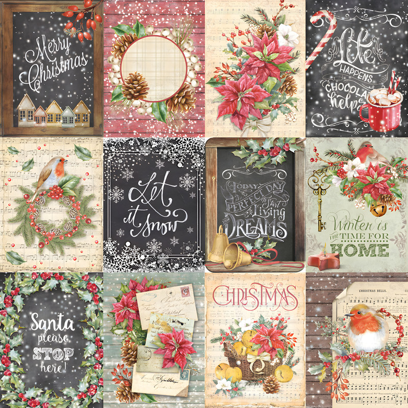 Junkjournal Retro Journal Stickers Decoration Hand Ledger Sticker Christmas Atmosphere