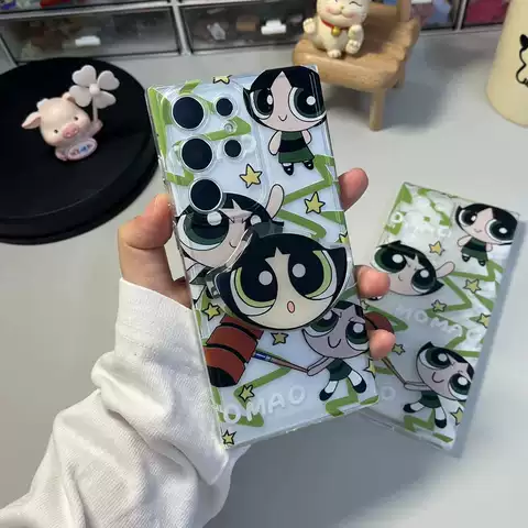 Powerpuff Girls Phone Cases Covers Cartoon Silicone TPU Galaxy S23, Galaxy S23 Plus, Galaxy S23 Ultra, Galaxy S22, Galaxy S22 Plus, Galaxy S22 Ultra, Galaxy S21, Galaxy S21 Plus, Galaxy S21 Ultra,