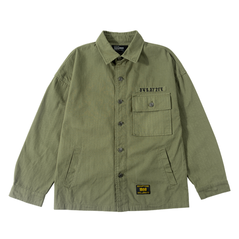 Lv Xiaohu's original Japanese retro jacket tooling jacket men ins Hong Kong fashion brand embroidered lapel jacket tide