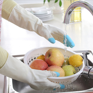 洗碗手套防水橡胶厨房耐用冬季洗衣衣服胶皮塑胶清洁家务手套薄款