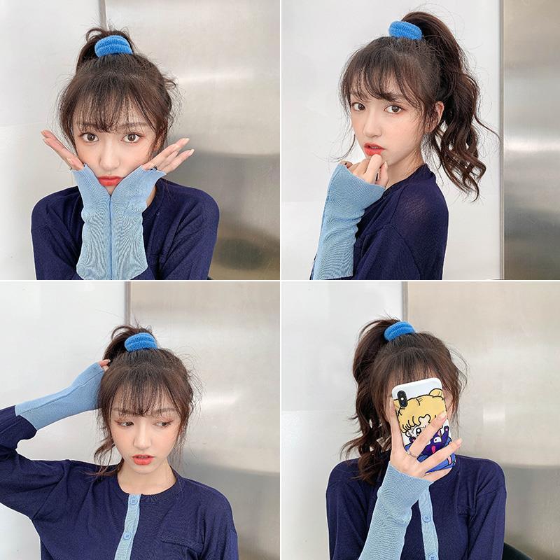 Korean-Style High Elastic Thick Wide Towel Hair Band Large Hair Updo Not Hurt Hair Seamless Rubber Band Cute Girl Heart Hair Accessories