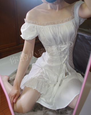 仙气飘飘 欧式宫廷洛丽塔蕾丝一字肩露肩仙女裙连衣裙睡裙微透-淘宝网 仙气飘飘 欧式宫廷洛丽塔蕾丝一字肩露肩仙女裙连衣裙睡裙微透-淘宝网