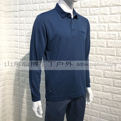 黑牦牛 男款翻领polo长袖薄抓绒T恤 微保暖 商务休闲户外