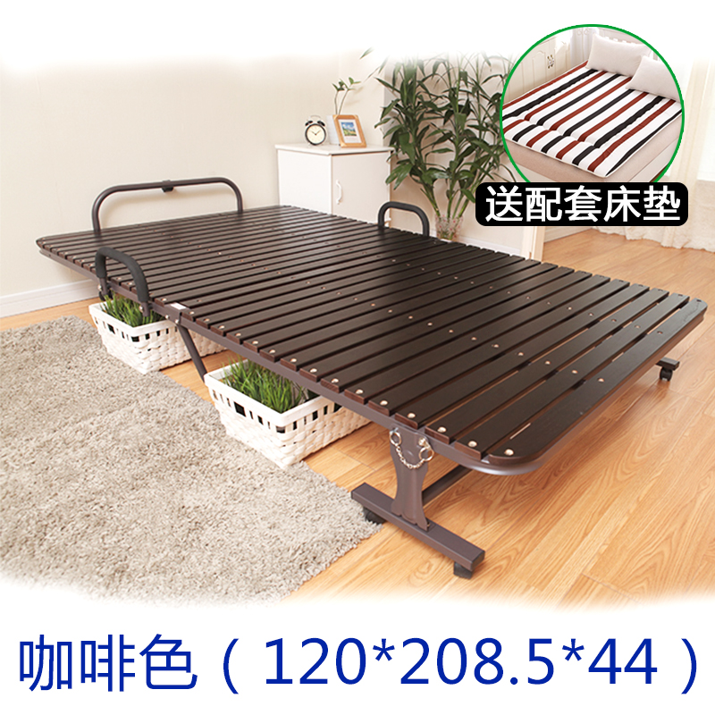 japanese solid wood folding bed single bed office siesta bed hard board bed plus bed children's sister-in-law escort bed