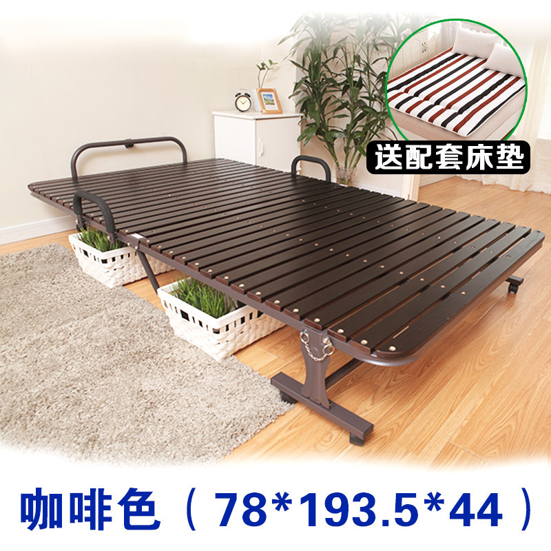 japanese solid wood folding bed single bed office siesta bed hard board bed plus bed children's sister-in-law escort bed