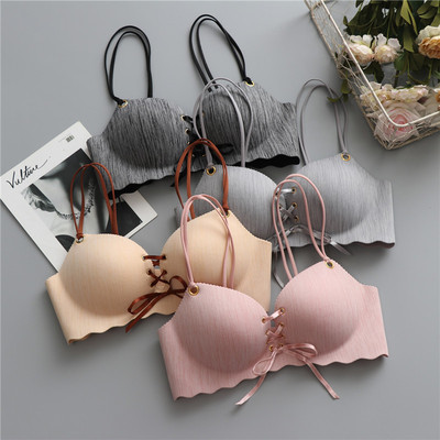 内衣女聚拢无钢圈少女文胸薄款高中大学生小胸罩套装收副乳防下垂-淘宝网