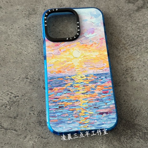 CASET Artsy Oil Painting Sunset 15, 14, 13, 12, 11 iPhone Case