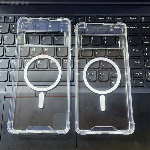Transparent Clear Magnetic Acrylic Backplate Scratch Of Anti Scratch Resistant Flower Airbag 4 Corner Shock Absorbing Airbag