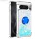 Girls Phone Cases Covers Shiny Liquid Quicksand Glitter Bling Silicone TPU With Ring Finger Holder Kickstand Google Pixel 8, Pixel 8 Pro,