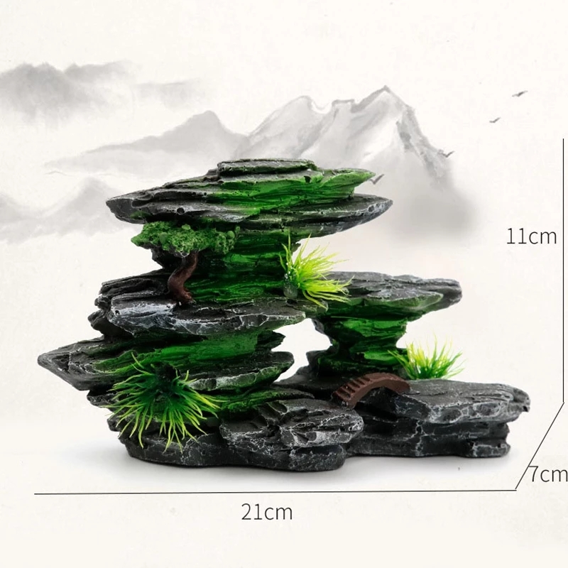 Fish Tank Scenery Decoration Emulational Rockery Stone Set Small and Medium Aquarium Landscape Rockery Decoration Resin Crafts