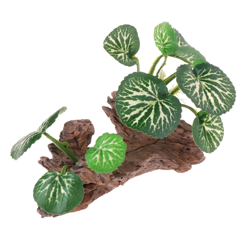 Artificial Aquatic Plants/Turtle Tank Set Plant/Aquarium Fish Tank Landscaping Decorations Resin Artificial Submerged Wood Juan Leaf