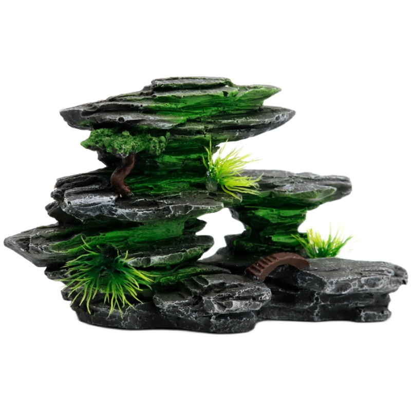 Fish Tank Scenery Decoration Emulational Rockery Stone Set Small and Medium Aquarium Landscape Rockery Decoration Resin Crafts