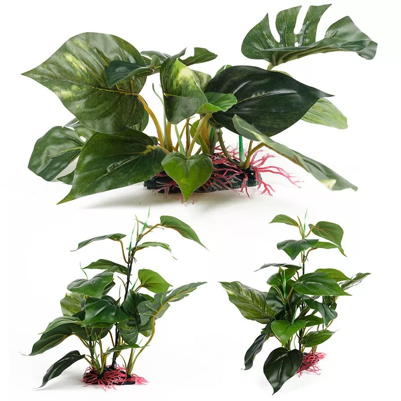 Foreign Trade Simulation Plant Aquatic Plants Simulation Ornaments Fish Tank Landscaping Ornamental Plant Simulation Monstera Deliciosa Water Soluble