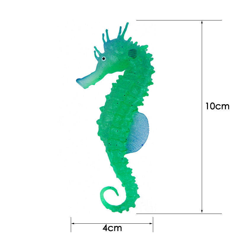 Simulation Marine Animal Ornamental Fish Jellyfish Seahorse Multi-Color Optional Fish Tank Landscaping Decorations Soft Silicone Seahorse