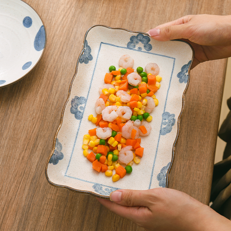 Rectangular Plate Sashimi Plate Vintage Ceramic Japanese Style Cooking Cutlery Fish Dish Dessert Sushi Plate