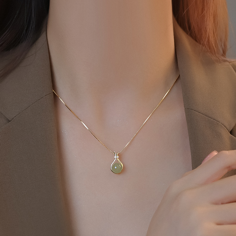 Best-Seller on Douyin Titanium Steel Lucky Bag Necklace Light Luxury Minority Pendant Female Clavicle Chain New Necklace Simple All-Match Fashion
