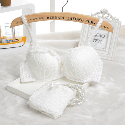 可爱日系高中学生夏天薄款少女性感聚拢有钢圈文胸罩定型内衣套装-淘宝网