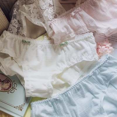 日系蝴蝶结内裤女可爱 小清新 韩版少女蓝白胖次软妹低腰纯棉内裤-淘宝网 日系蝴蝶结内裤女可爱 小清新 韩版少女蓝白胖次软妹低腰纯棉内裤-淘宝网