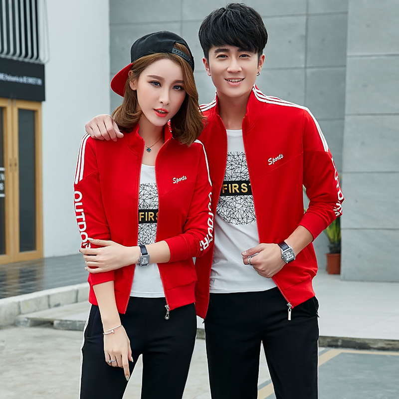 Coat Workout Clothes Suit Men's and Women's Nuo Cotton Three-Piece Suit Outdoor plus Fluff Thickened Couple Team Uniform Sportswear Jacket