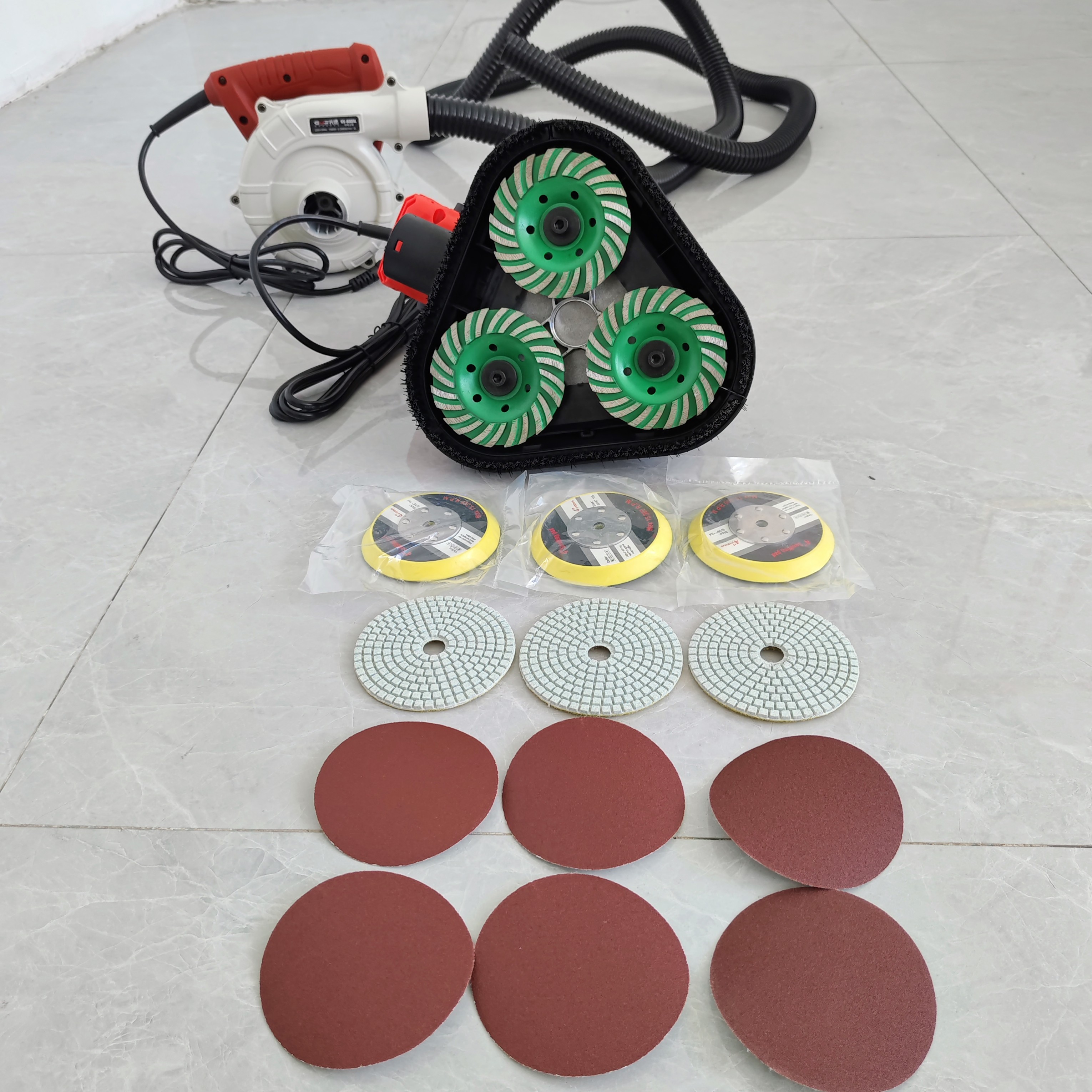 Hand-Held Tee-Head Dust-Free Grinding Machine Floor Grinding Machine Edging Concrete Cement Floor Renovation Terrazzo Epoxy