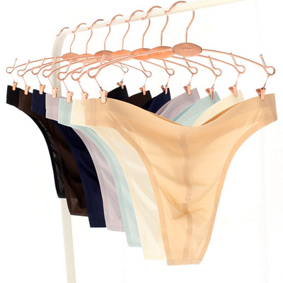 夏季透气性感冰丝丁字裤无痕一片式中腰T裤短裤薄款透气内裤男款-淘宝网