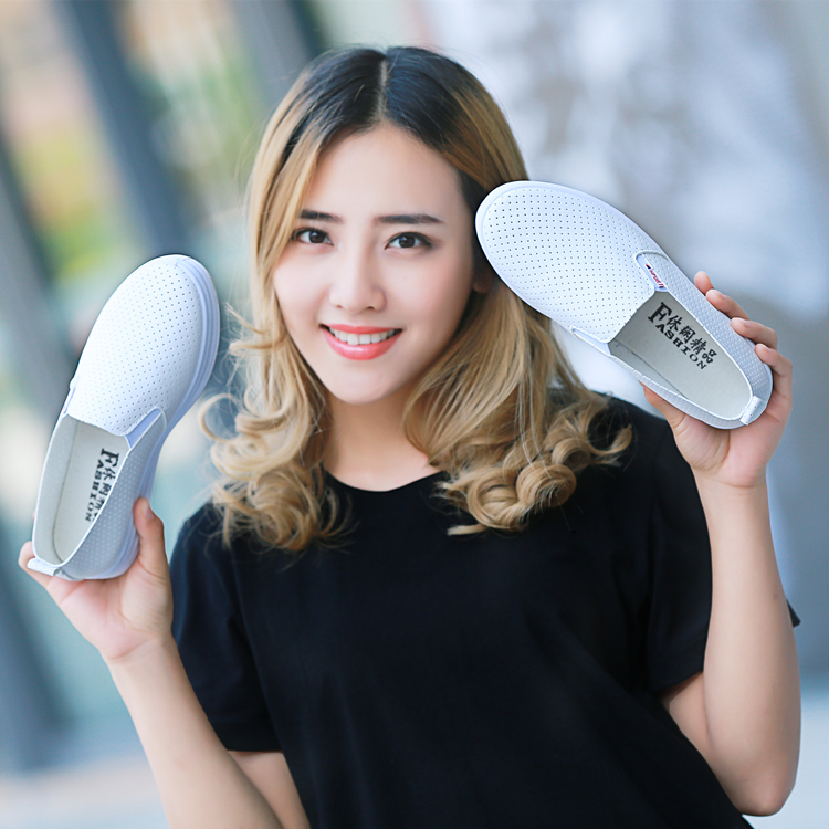 夏季鏤空小白鞋女鞋皮面透氣涼鞋平底休閑韓版女士板鞋學生鞋單鞋