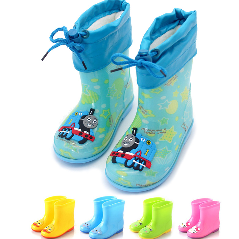 兒童雨鞋加絨可拆卸幼兒園雨靴防滑3歲5歲小孩水鞋加棉男女童保暖