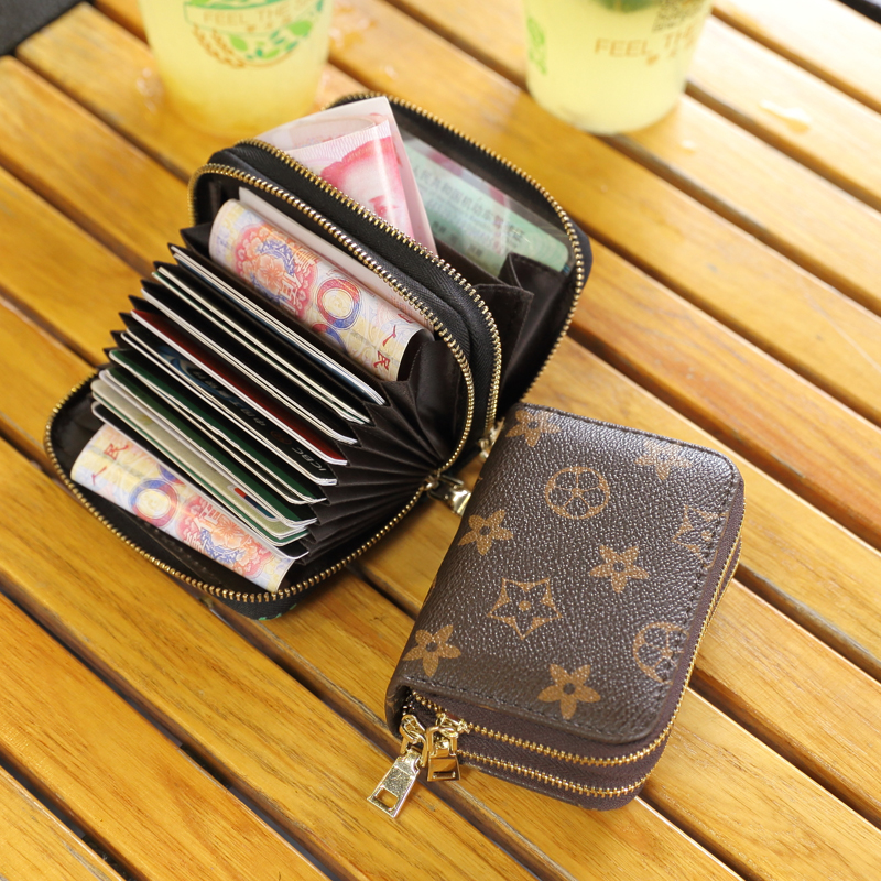 2017新款歐美雙拉鏈卡包女式男士風琴卡夾信用卡套小零錢包卡片包