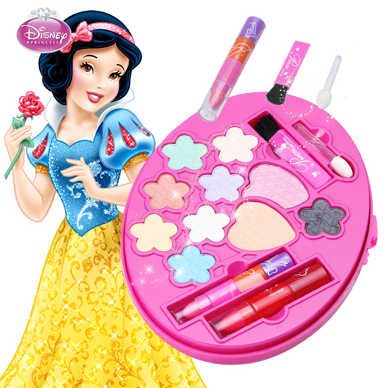 迪士尼兒童化妝品公主彩妝盒套裝口紅化妝盒無毒女孩女童小孩玩具