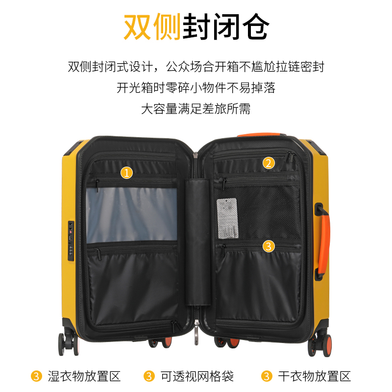 Luggage Fashion Men's and Women's 20-Inch Boarding Trolley Case Mute Large Capacity Durable 24-Inch Password Suitcase