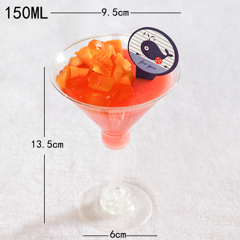 Goblet Mousse Cup Pudding Cup Wine Glass Airplane Cup Ice Cream Cup Hard Plastic Disposable Transparent