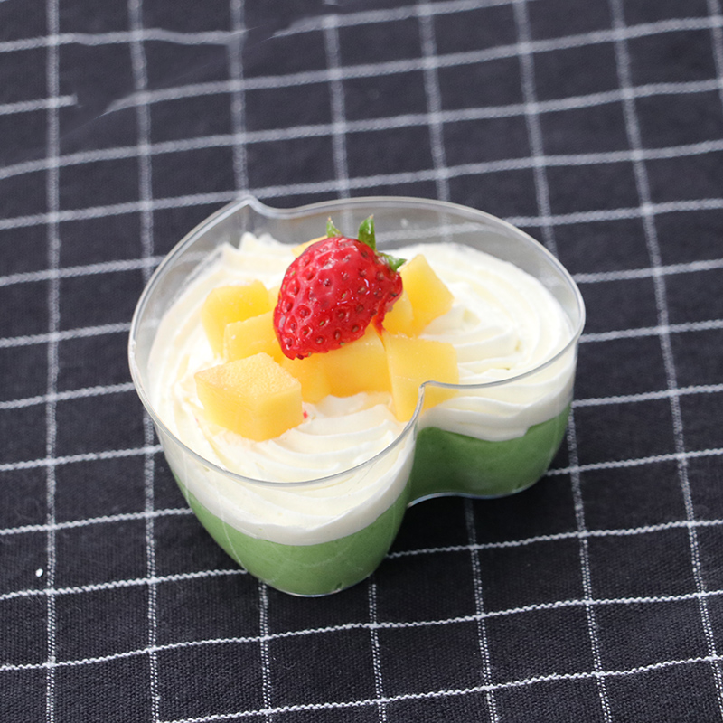 Heart Shaped Mousse Cup Pudding Cup Dessert Table Dessert Cup Creative Disposable Plastic Transparent Jelly Cup with Lid