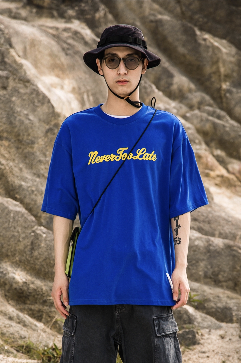 NGOARMY SS20 theme foaming printed short-sleeved T-shirt all-match Japanese drape national tide original men and women