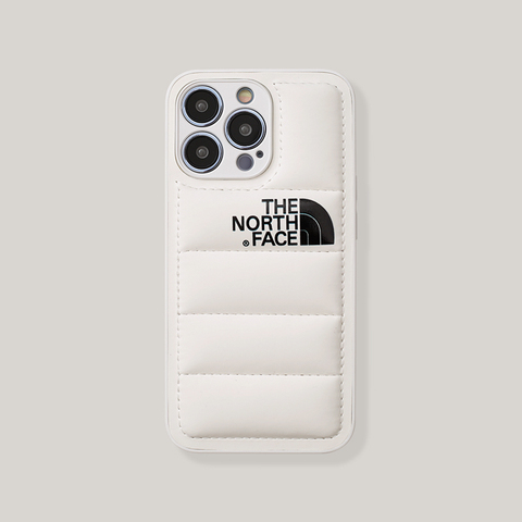 White — The North Face Puffy Puffer Down Jacket New IiPhone 15, 14, 13, 12 iPhone Case