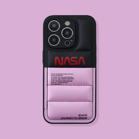 Pink — NASA Puffy Puffer Down Jacket 15, 14, 13, 12, 11 iPhone Case