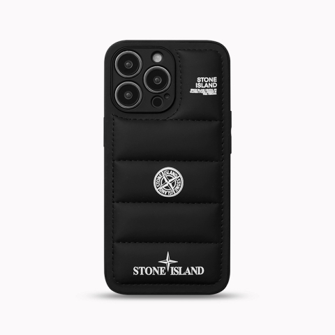 Black — Stone Island Puffy Puffer Down Jacket New 14, 13, 12 iPhone Case