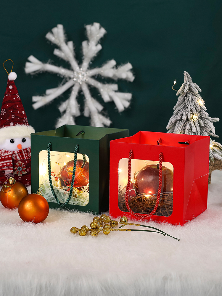 Christmas Eve Apple Gift Bag Christmas Eve Fruit Paper Bag Candy Small Gift Bag Creative Christmas Gift Bag