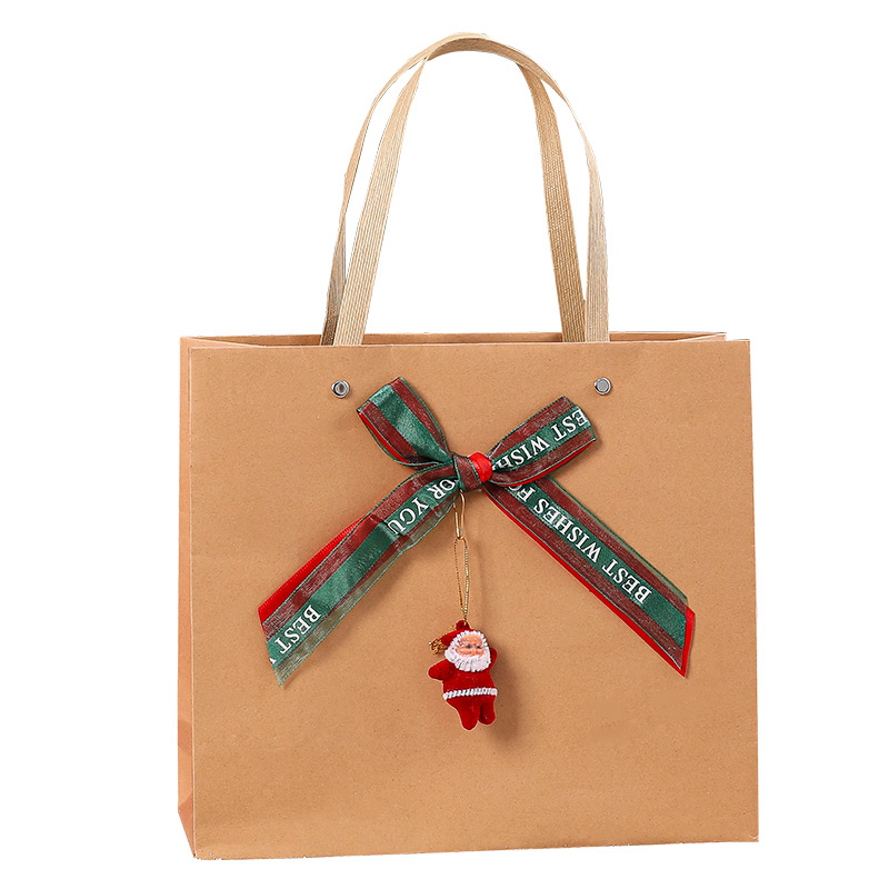 New Products in Stock Christmas Paper Bag Christmas Eve Kraft Paper Apple Packaging Gift Bag Handbag Exquisite Gift Bag