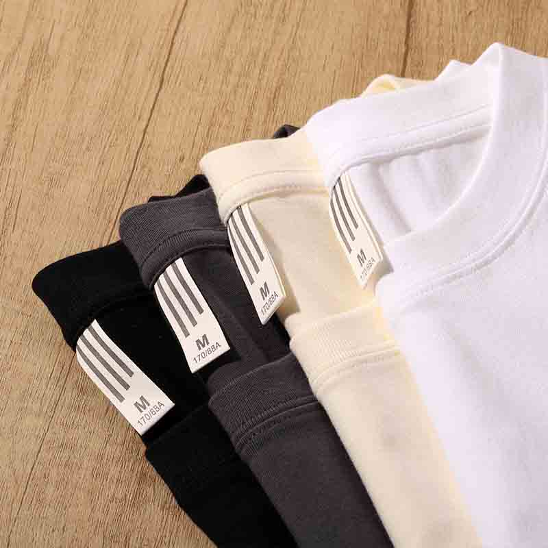 Autumn Heavy Long-Sleeved T-shirt Unisex Wear Loose All-Match White Cotton Inner Wear Base Couple's Shirts