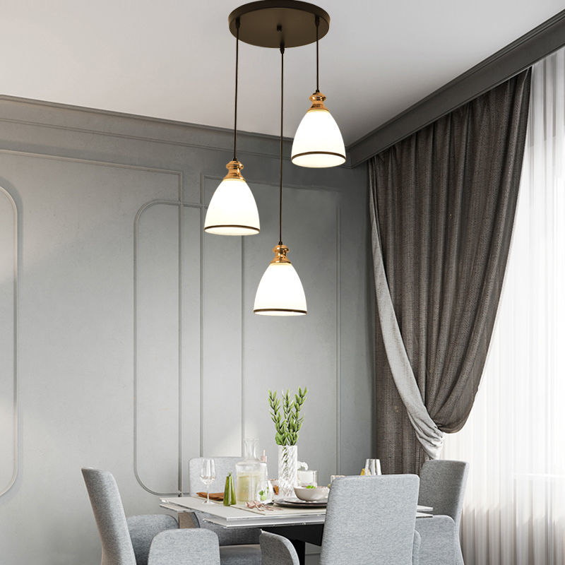 Dining Room Chandelier Simple Modern Three-Head Nordic Creative Personality Bar Lamp Corridor Led Light Luxury Crystal Dining Chandelier