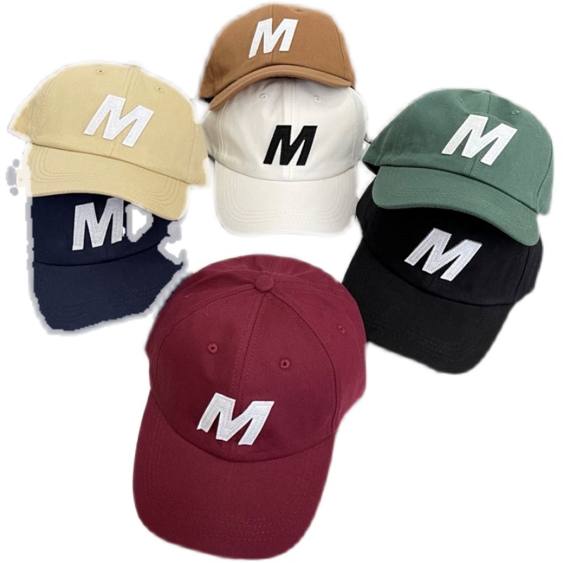 Korean Ins Internet Hot Fashion Brand M Letter Peaked Cap Men and Women Street Fashion All-Match Soft Top Baseball Cap Sunshade