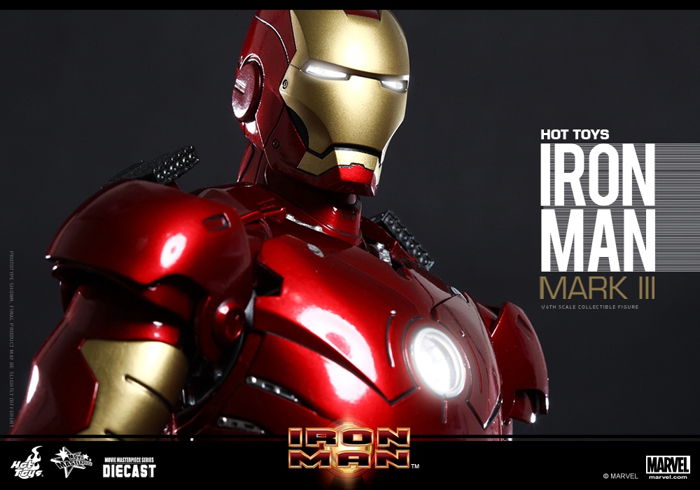 【预订】hottoys ht 合金钢铁侠 mk3 iron man 压铸合金